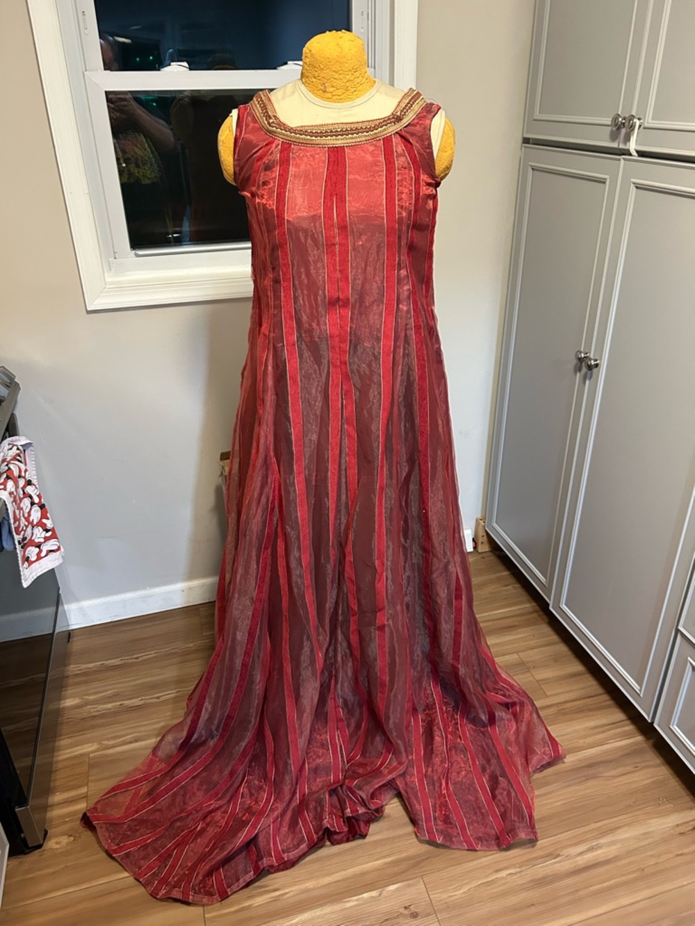 Theater Quality Elegant Red Striped Renaissance Dress Size XSmall